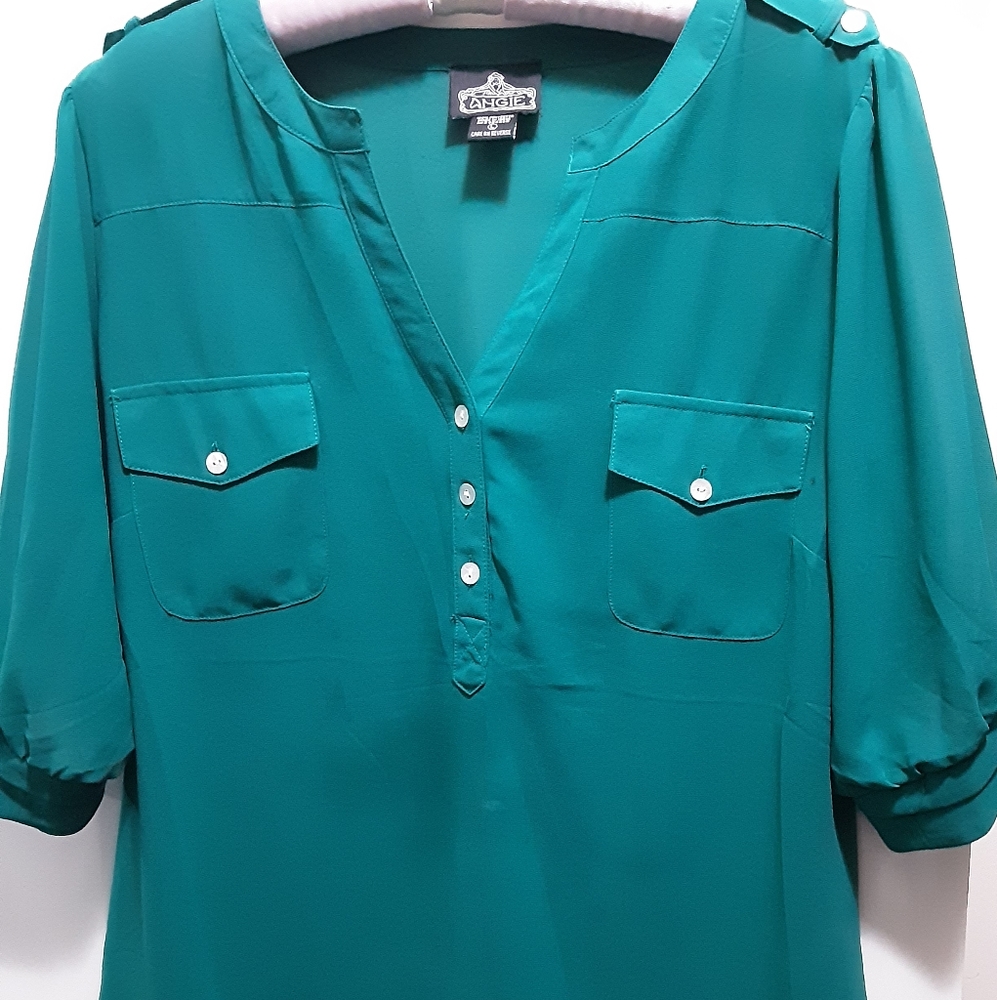 Half Sleeve V Neck Blouse